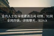 业内人士在深夜遭遇丑闻 动情，91网全网炸锅，详情曝光，91in.k