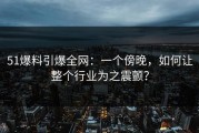 51爆料引爆全网：一个傍晚，如何让整个行业为之震颤？