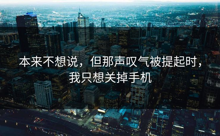 本来不想说，但那声叹气被提起时，我只想关掉手机