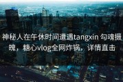 神秘人在午休时间遭遇tangxin 勾魂摄魄，糖心vlog全网炸锅，详情直击